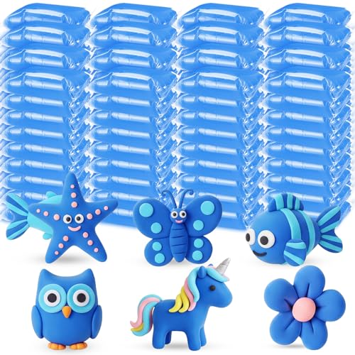WinnerWhy 144 Pcs Total 76oz Air Dry Clay Soft Non-Toxic Molding Clay for DIY Arts Craft Sculpting Molding Projects Rewards Supplies (Blue) - color: Blue