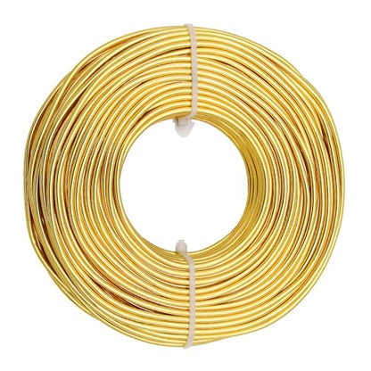 12 Gauge Aluminum Craft Wire, 100 Feet 2mm Bendable Metal Wire for Jewelry Making, Sculpting and Floral Design, Soft Armature Wire for DIY Crafts (Gold) - size: 12 Gauge(2mm), style: Gold