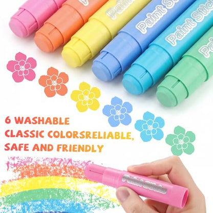 Gilprop 20 Sets Tempera Paint Sticks 120 Pcs 6 Colors Washable Quick Drying Art Solid Tempera Paint Stick Bulk Crafts Supplies(Macaron) - color: Macaron
