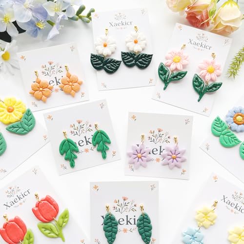 Flower & Leaf Polymer Clay Cutters Set - Daisy, Tulip, Cherry Blossom, Sunflower & Leaf Shapes for DIY Earring Jewelry Making, Soft Clay Crafts, Scrapbooking & Gift Toppers - color: C color
