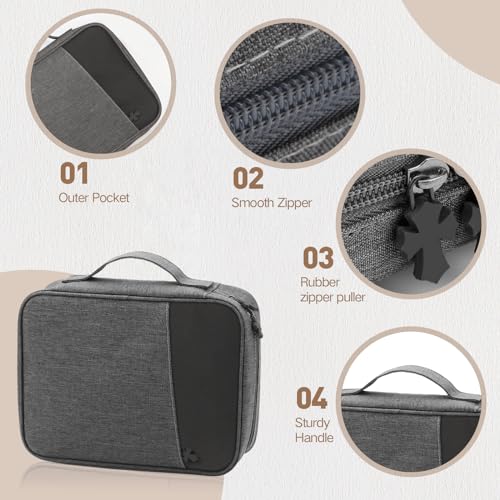 Bible Cover Bag With For Women Men Scripture Study Carrying Book Cover - color: Black&Grey