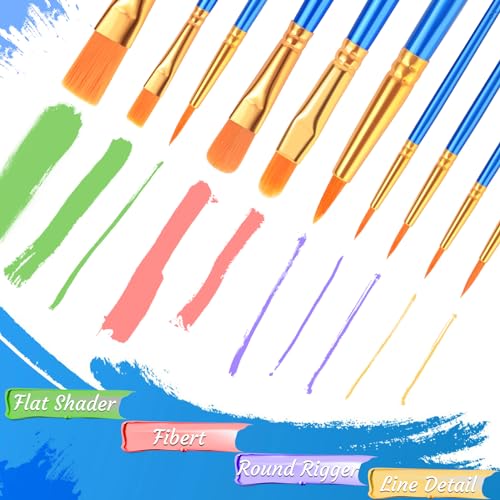 AROIC Paint Brush Palette Set,24 Pack/240Pcs Brushes and 24 Tray Palettes | Professional Artist Acrylic Brushes, Finger and Face Painting Oil Painting Watercolor Kids and Adult Painting Art Set - size: 240 Brushes 24 Palettes