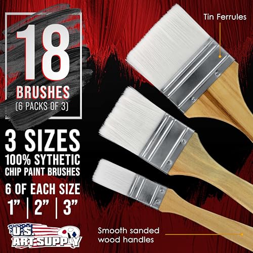 U.S. Art Supply 3 Pack of Variety Size (Set of 6 Packs of 3 = 18 Total
