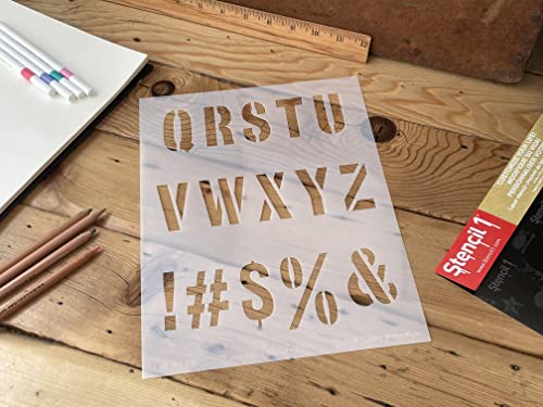 Stencil1 Industrial Font Stencil 1" Alphabet Letters Painting Art Craft - style: 1" Letters