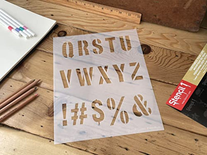 Stencil1 Industrial Font Stencil 1" Alphabet Letters Painting Art Craft - style: 1" Letters