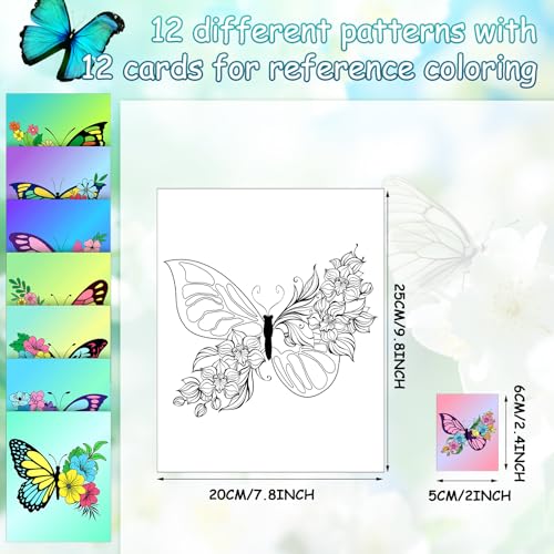 Affrolling 12 Pcs Pre Drawn Canvas for Painting for Adults 8 x 8 Inch Canvas Painting Kits Stretched with Drawing Ready to Paint Beginner Artists Date Night Party Supplies(Butterfly) - style: Butterfly