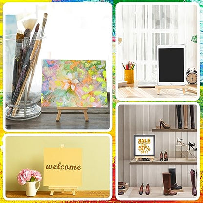 AROIC 9 inch Easel for Painting, 6 Pack Wooden Easel Stand for Sign - style: 6 Pack