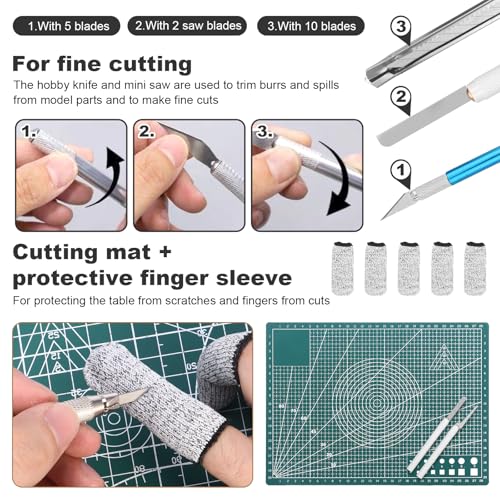 Fippy 101PCS Gundam Model Tools Kit, Hobby Building Tools Kit for Gundam Basic Model Assembling, Building and Repairing - style: Set C