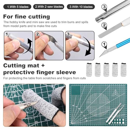 Fippy 101PCS Gundam Model Tools Kit, Hobby Building Tools Kit for Gundam Basic Model Assembling, Building and Repairing - style: Set C