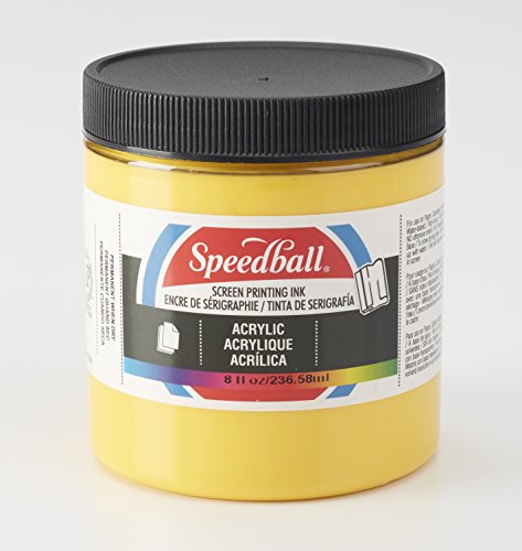 Speedball 004623 Acrylic Screen Printing Ink, 8 fl. oz., Medium Yellow - color: Medium Yellow