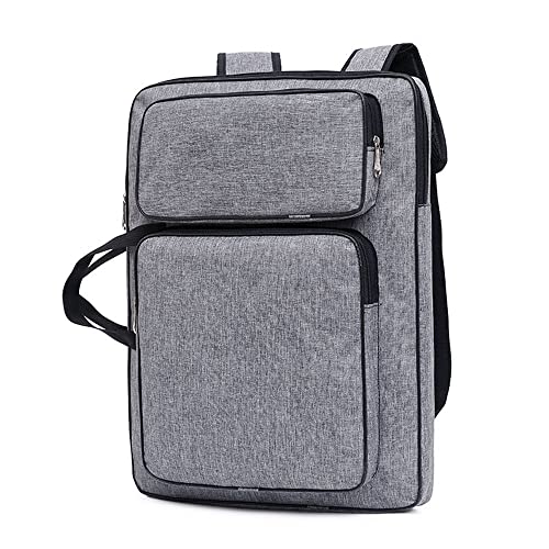 ITODA A3 Art Portfolio Carry Case Bag Drawboard Storage Tote Handheld Portable Shoulder Box Artist Drawing Board for 8k Sketch Easel Paper Palette Brush Pencil Painting Supplies - color: Grey