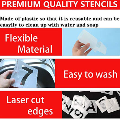 YEAJON 3 Inch Letter Stencils and Numbers, 36 Pcs Alphabet Art Craft Stencils, Reusable Plastic Templates for Wood, Wall, Fabric, Rock, Signage, DIY Art Projects - size: 3 Inch
