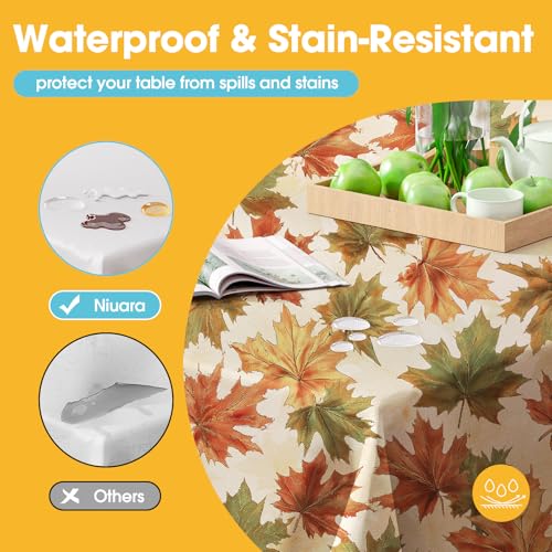 Niuara Fall Maple Plastic Table Cloth Disposable, 4 Pack, 54 x 108 in | Rectangle, 6 ft Tables, Fall Thanksgiving Party, Holiday Gathering - color: Fall Maple, size: 54" x 108" - 4 Packs