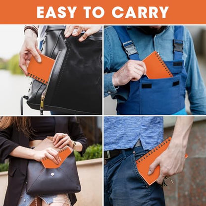 Jutom 18 Pcs Small Spiral Notebook Memo Pad 3x5, Orange - color: Orange