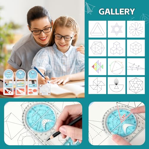 4PCS Multifunctional Geometric Rulers Engineering Ruler for Drawing,School Tool,Office Supply