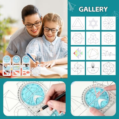 4PCS Multifunctional Geometric Rulers Engineering Ruler for Drawing,School Tool,Office Supply