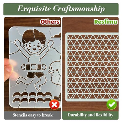 Texture Stencils for Crafts Reusable 16Pcs Stencils(5.9X5.9 in) - color: Texture 11