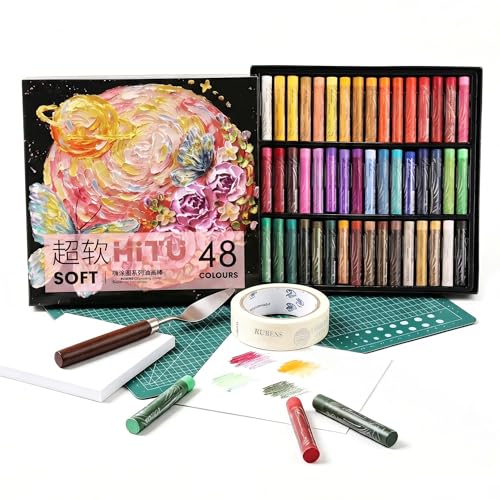 rubens 81 PCS Soft Oil Pastels Kit for Beginner Drawing - color: 48 Colors Set