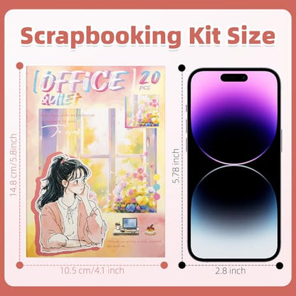Quiet Office Sticker Scrapbooking Supplies for Junk Journal, 20 Sheets PET Stickers - Vintage Journaling Stickers, Ephemera Sticker Book Pre Cut(TZ-009-008) - style: Quiet Office