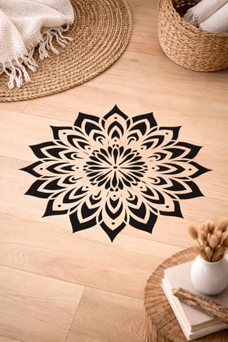 Mandala Stencil – Boho Geometric Circle Pattern Reusable Design Template for Wall Art, Painting, Crafting, Furniture and DIY Home Decor (2 Pcs Set)