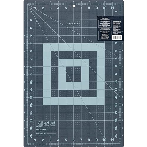 Fiskars 12" x 18" Self Healing Cutting Mat, Lilac Mountain Haze | Double-Sided Sewing, Quilting & Craft Cutting Board, Grid with 30 45 60 Degree Bias Lines for Fabric, Paper & DIY Projects - color: Lilac/Mountain Haze, size: 12"L x 18"W