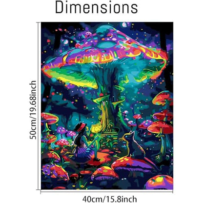 Paint by Numbers Kit for Adults,Magic Mushroom Paint by Number 16x20 In - color: MT6226