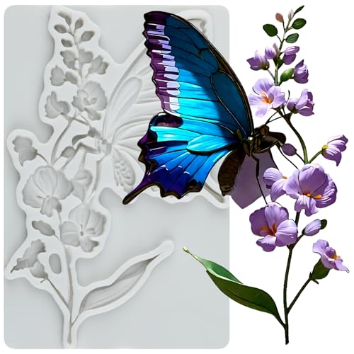 Butterfly Silicone Mold Flower and Butterfly Polymer Clay Molds - color: Style E