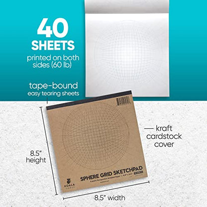 Koala Tools | Drawing Perspective (1 and 2-Point) Large Sketch Pad (5 Point) - size: 5 Point