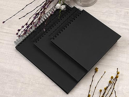 potricher 10 x 10 Inch DIY Scrapbook Photo Album 80 Pages, Black - color: Black, size: 10 Inch 80 Pages
