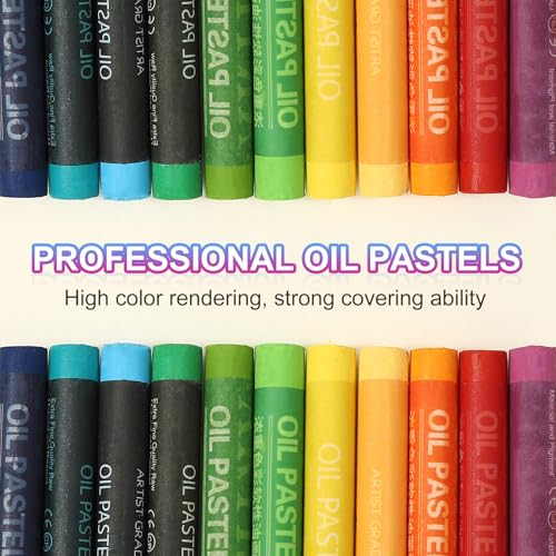 PATIKIL Light Purple Oil Pastels, 24Pcs Soft Oil Crayons Creamy Pastels Stick Art Supplies for Art Painting Drawing Blending Graffiti for Drawing Beginners Artists - color: Light Purple