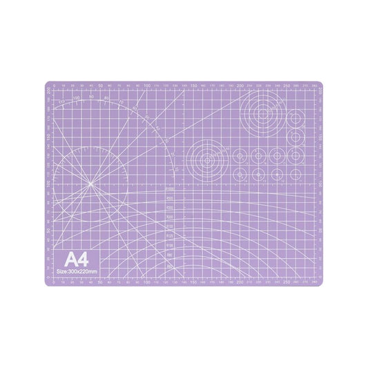 A4 Self-Healing Cutting Mat, Double-Sided Craft Mat with Grid Lines, Precision Rotary Cutting Board for Office Desk, Art Craft, Sewing, Hobby, and DIY Projects - 9x12 Inches - color: Purple