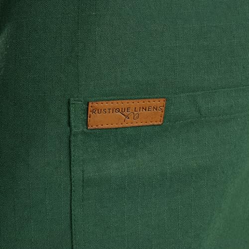 Professional Work Apron for Men & Women – 100% Cotton with waterproof Membrane, Cross Back Straps - color: Moss Green