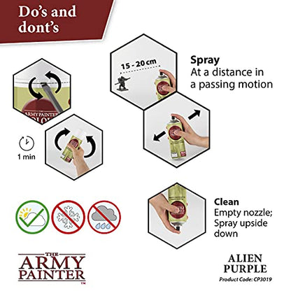 The Army Painter, Colour Primer Alien Purple, 400 ml acrylic spray | Spray Paint Basecoat for Miniature Model Undercoat Priming, Plastic Wargames, DnD & Warhammer - color: Alien Purple