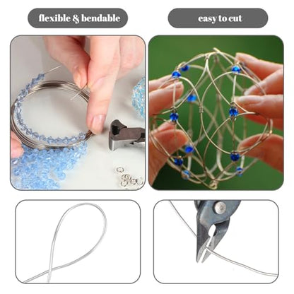 cobee 5 Rolls Craft Wire, 18 Gauge Wire for Jewelry Making, Aluminum Craft Wires Bendable Soft Crafting Wires, Flexible Metal Bailing Wired for DIY Crafts Jewelry Making