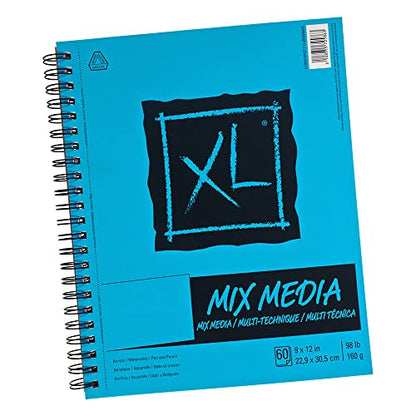 Multimedia Sketchbook – 9 X 12 Inch Sketch Pad – Heavy Weighted Paper for Multiple Art Medias – 60 Sheets of Paper – Acid Free