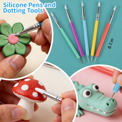 Acantha 27PCS Double-Ended Clay Tools Set, Colorful Sculpting Tools for Pottery, Polymer & Air Dry Clay, Ceramic Modeling Kit for Adults Kids Beginners