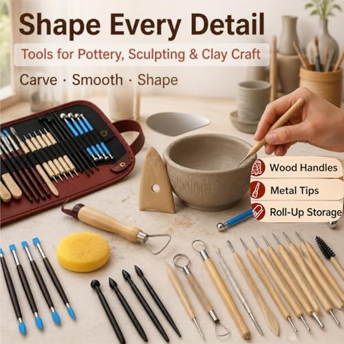 43 Pcs Clay Sculpting Tools Set, Pottery Tools Kit