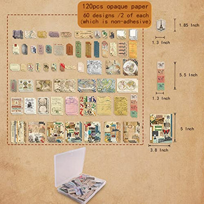 200Pcs Vintage Scrapbook Stickers, Aesthetic Junk Journal Stamping Supplies Kit, Scrapbooking Ephemera Washi Paper for Bullet Journaling Planners Diary Collage - style: Travel