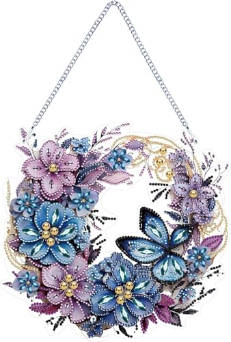 RYMILIE Hanging Diamond Art Kits for Adults Flowers 8x8inch - color: DP03339
