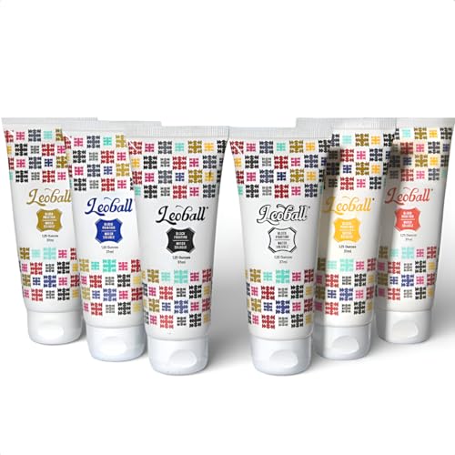 Leoball® Water-Soluble Block Printing Ink Starter Set, 6 Bold Colors with Satin Finish, 1.25-Ounce Tubes