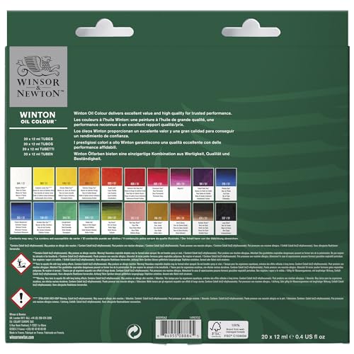 Winsor & Newton Winton Oil Color Paint Set, 20 x 12ml (0.4-oz) Tubes - style: Tube Set - 20 x 12ml