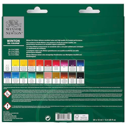 Winsor & Newton Winton Oil Color Paint Set, 20 x 12ml (0.4-oz) Tubes - style: Tube Set - 20 x 12ml
