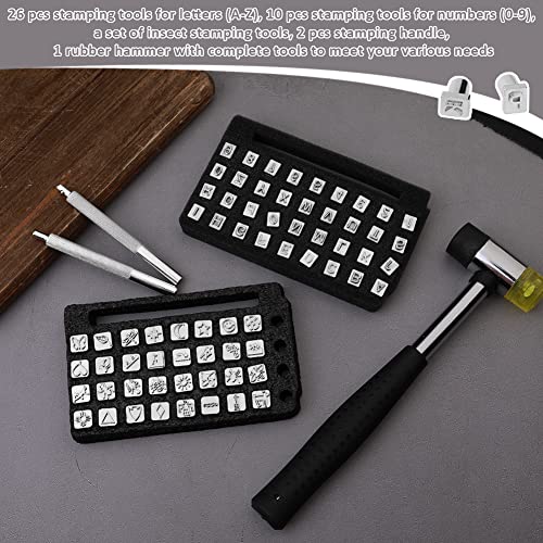 ZMAAGG Leather Stamps, 71 PCS Leather Stamping Tools, Leathers Stamping Kit - size: 71 PCS