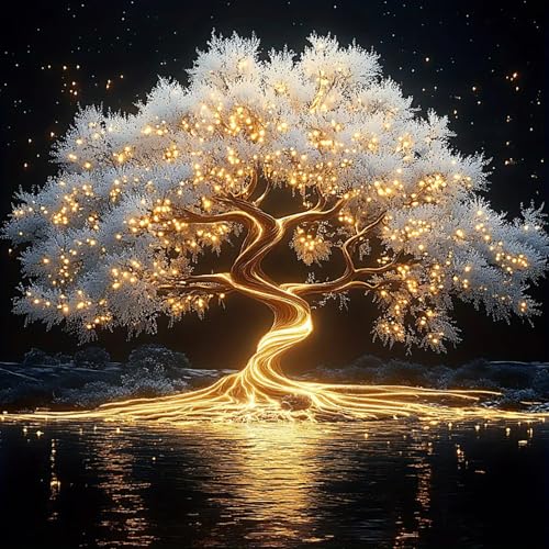 Tree of Life Diamond Art Kits for Adults, Diamond Painting Kits for Adults | Tree of Life Diamond Painting Kits for Adults 12x12 Inch, 5D Diamond Art Kits, Full Drill Gem Art Paint by Diamonds Dots - color: White Tree of Life