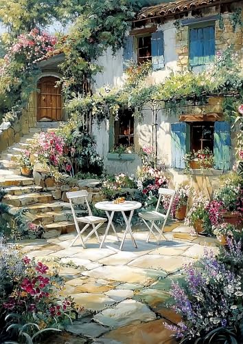 Countryside Diamond Art Kits for Adults, Plant Cottage Diamond Art 12X16 In | Easy 5D Diamond Art Kits, Round Dots Full Drill, DIY Diamond Painting Kit for Adult Beginners, Home Wall Decor Gifts - color: Country 09