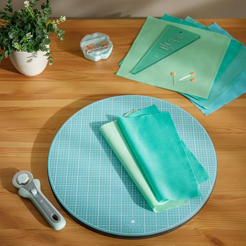 Missouri Star 16" Rotating Self-Healing Cutting Mat – 360° Swivel Quilting Mat for Layer Cakes, Trimming, Squaring & Fussy Cutting