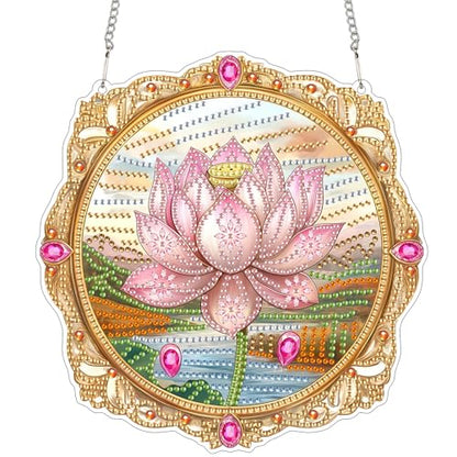 Bimkole Lotus Hanging Diamond Pearl Art Kits for Adults Pendant C34 - color: Hanging-Lotus
