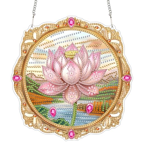 Bimkole Lotus Hanging Diamond Pearl Art Kits for Adults Pendant C34 - color: Hanging-Lotus