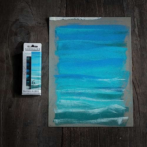 SENNELIER Extra-Soft French Pastel for Professional Artists, Emerald Sea inspired Half Pastel Set of 6 - color: Emerald Sea