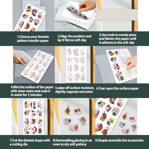 OLYCRAFT 24Pcs 4 Styles Yellow Lemon Clay Transfer Paper for Polymer | Lemon Tile Polymer Clay Transfer Sheets, Summer Fruit Small Transfer Paper Decal for Clay Earrings Jewelry Making - style: Lemon Tiles